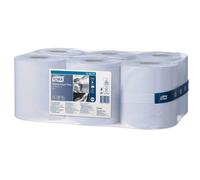 Tork Wiping Paper Plus Blue M2, Centrefeed, 6 x 450 Sheets, 128207