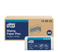Tork Wiping Paper Plus White W4, Absorbent, 5 X 200 Sheets, 130043