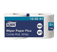 Tork Wiping Paper Plus Combi Roll - White - 2 Rolls of 750 Sheets