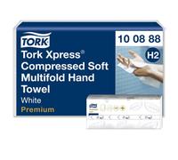 Tork Xpress Compressed Soft Multifold Hand Towels White H2, Premium, 2-ply, M-fold, Large, 12 x 170 Sheets, 100888