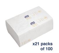 2100 Tork Xpress Paper Hand Towel 2-Ply Multifold H2 White (Pack of 21)