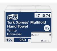 TORK 471074 Hand Towel, Xpress Soft Multifold, 1-Ply, White (Pack of 3000)