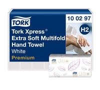 Tork Xpress Multifold Hand Towel, White, Extra Soft, Compatible with Tork H2 systems, QuickDry Technology, 21 packs of 100 sheets each (100297)
