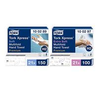 Tork Xpress Multifold Hand Towels 100297 & Tork Xpress Soft Multifold Hand Towels 100289 - H2 White Paper Towels Bundle