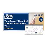 Tork Xpress Multifold Hand Towels, White, Extra Soft, 7 packs of 100 sheets