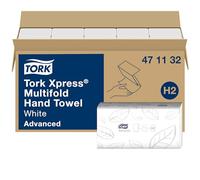 Tork Xpress® Multifold Hand Towels White H2, Advanced, 100% Recycled Fibres, 20 x 190 Sheets, 471132