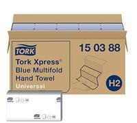 Tork Xpress Multifold Paper Hand Towels 150388 - H2 Universal Folded Hand Towels for Commercial Dispensers - 3-Panel, 2-Ply, Blue - 20 x 237 Sheets