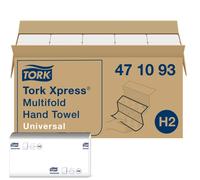 Tork Xpress Multifold Paper Hand Towels 471093 - H2 Universal Folded Hand Towels for Commercial Dispensers - Economic, 1-Ply, White - 20 x 250 Sheets