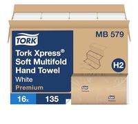 Tork Xpress Soft Multifold Hand Towel White H2, Absorbent, 16 x 135 Sheets, MB579