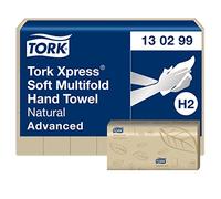 Tork Xpress Soft Multifold Hand Towels Natural H2, Advanced, Tear-Resistant, 2-Ply, 21 x 180 Sheets, 130299