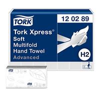 Tork Xpress Soft Multifold Hand Towels White H2, Advanced, 2-ply, Z-fold, Absorbent, 21 x 180 Sheets, 120398