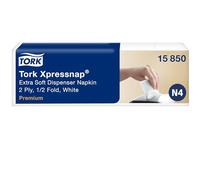 Tork Xpressnap 2-Ply Napkin, 2 Fold, White, Pack of 1000 SCA53991,213 x 165mm