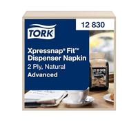 Tork Xpressnap Fit Dispenser Napkin - 12830 - Refill Napkins for N14 Paper Napkin Dispenser, Advanced Quality - 2-ply, Natural - 6 x 720 (4320) pcs