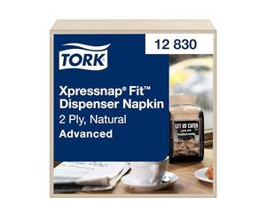 Tork Xpressnap Fit Dispenser Napkin - 12830 - Refill Napkins for N14 Paper Napkin Dispenser, Advanced Quality - 2-ply, Natural - 6 x 720 (4320) pcs