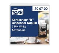 Tork Xpressnap Fit White Dispenser Napkin N14, 2-ply, 6 x 720 Napkins, 800700
