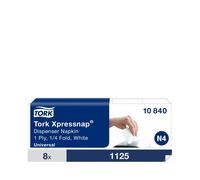 Tork Xpressnap 1-Ply Napkins 4 Fold White (1125 Pack)