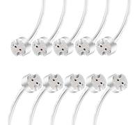 Torkase 10Pack Bi-Pin Base, G4, GU5.3 MR16, MR11 GZ4 GY6.35 Halogen Incandescent LED Socket Connector, Ceramic Lamp Holder with 100mm Fly Lead