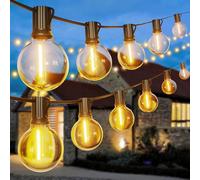 Torkase Outdoor String Lights Mains Powered, 27FT G40 Garden Festoon Lights with 12+1 Shatterproof G40 Plastic LED Edison Bulbs Waterproof for Outside Patio Gazebo Pergola Décor Wedding Cafe