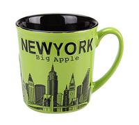 Torkia - New York Big Apple City Skyline Jumbo Ceramic Mugs - 12oz (Lime Green)