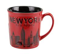 Torkia - New York Big Apple City Skyline Jumbo Ceramic Mugs - 12oz (Red)