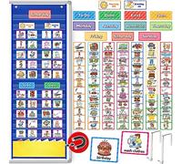 Torlam Visual Schedule for Kid Chore Chart Pocket Charts, Toddler Morning Bedtime Routine Chart Responsibility Daily Schedule Board, Autism Learning Materials PECS ASD ADHD Tools for Home, 105 Cards