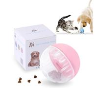 TORMEN Dog Treat Ball Toy, Pet Zone IQ Dispensing Interactive Food Dispenser Puzzle for Pets, Adjustable Difficulty, Durable Leak-Resistant Ball, Treat-Dispensing Toy for Exercise & Fun （Pink）