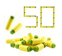 TORMEN Half-Length Soft Darts Short Foam Refill Rounds Compatible for Nerf Pro Stryfe X Dart Zone Worker Blasters 50 Pcs Yellow