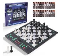 TORMEVA Electronic Chess Board, Chess Computer, 64 LED Guidance, 2300+ ELO | Voice Tutor, magnetic chess set, puzzles, famous master games, learning cards, no app or internet, USB-C, EVA storage