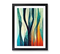 Torn Abstract Forest Framed Wall Art Print A2 Black