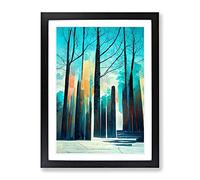 Torn Abstract Forest Framed Wall Art Print A2 Black