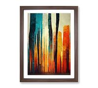Torn Abstract Forest Framed Wall Art Print A2 Walnut