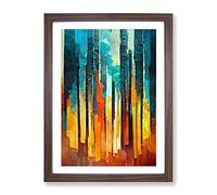 Torn Abstract Forest Framed Wall Art Print A2 Walnut