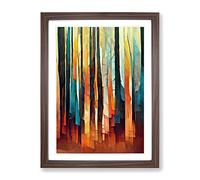 Torn Abstract Forest Framed Wall Art Print A2 Walnut