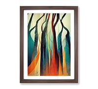 Torn Abstract Forest Framed Wall Art Print A2 Walnut