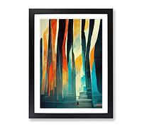 Torn Abstract Forest No.1 Framed Print | A2 Black Framed Wall Art | Ready to Hang | Abstract Landscape Picture | Living Room Bedroom Lounge Office