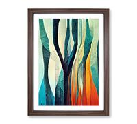 Torn Abstract Forest No.2 Framed Print | A3 Walnut Framed Wall Art | Ready to Hang | Abstract Landscape Picture | Living Room Bedroom Lounge Office