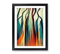 Torn Abstract Forest No.3 Framed Print | A3 Black Framed Wall Art | Ready to Hang | Abstract Landscape Picture | Living Room Bedroom Lounge Office
