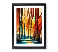 Torn Abstract Forest No.6 Framed Print | A4 Black Framed Wall Art | Ready to Hang | Abstract Landscape Picture | Living Room Bedroom Lounge Office