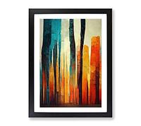 Torn Abstract Forest No.7 Framed Print | A2 Black Framed Wall Art | Ready to Hang | Abstract Landscape Picture | Living Room Bedroom Lounge Office