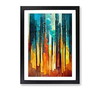 Torn Abstract Forest No.8 Framed Print | A4 Black Framed Wall Art | Ready to Hang | Abstract Landscape Picture | Living Room Bedroom Lounge Office