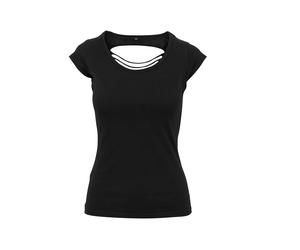 Torn back women’s T-shirt Build Your Brand Noir M