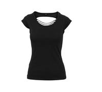 Torn back women’s T-shirt Build Your Brand Noir XS