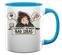 Torn Between Two Tempting Choices Ceramic Tea Coffee Mug Light Blue