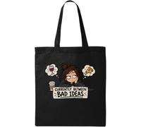 Torn Between Two Tempting Choices Natural Cotton Tote Bag Black