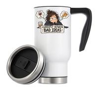 Torn Between Two Tempting Choices Vacuum Insulated Thermal Travel Coffee Mug 480ml White