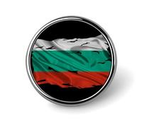 Torn Broken Bulgaria Bulgarian Flag Round Metal Badge Lapel Pin,Stylish Patriotic Pattern Button Brooch Decorative Badges for Men Women