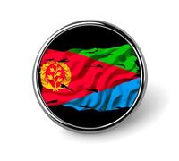 Torn Broken Eritrea Eritrean Flag Round Metal Badge Lapel Pin,Stylish Patriotic Pattern Button Brooch Decorative Badges for Men Women