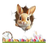 Torn Easter Bunny Sticker - Cute and Fun Tear Adhesive Sticker for Easter Toilet for Spring, Garden, Parties, Home, Apartment, Photos of