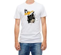 Torn Effect Dorlock Homes, Daffy Duck Funny Short Sleeve Men T Shirt White