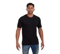 Torn Neckline Mens Tee Short Sleeve Crew Neck Cotton T-Shirt 100% Egyptian Cotton (UK, Alpha, XL, Regular, Regular, Black)